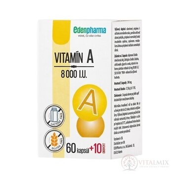 EDENPharma VITAMÍN A 8000 I.U. cps 60+10 zadarmo, 1x70 ks obrázok