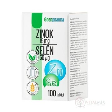 EDENPharma ZINOK 15 mg + SELÉN 50 µg tbl 1x100 ks obrázok