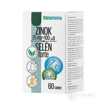 EDENPharma ZINOK 25 mg + SELÉN 100 µg forte tbl 1x60 ks obrázok