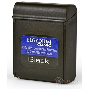 ELGYDIUM CLINIC Black voskovaná dentálna niť s fluoridom, 50 m, 1x1 ks obrázok