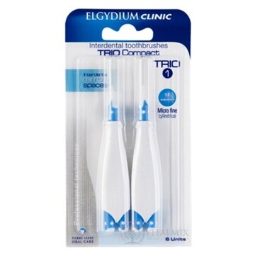 ELGYDIUM CLINIC Trio COMPACT - TRIO 1 medzizubné kefky v držiaku (modré 1,9 mm) 1x6 ks obrázok