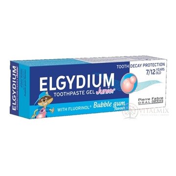 ELGYDIUM JUNIOR gélová zubná pasta s fluorinolom pre deti (7-12 rokov) s príchuťou žuvačky 1x50 ml obrázok