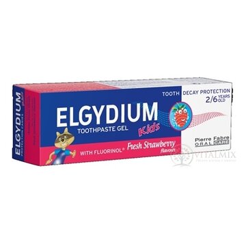 ELGYDIUM KIDS gélová zubná pasta s fluorinolom pre deti (2-6 rokov) s príchuťou jahody 1x50 ml obrázok