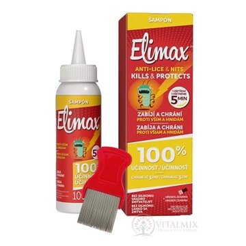 ELIMAX ŠAMPÓN PROTI VŠIAM A HNIDÁM s hrebeňom, (inov.2024) 1x100 ml obrázok