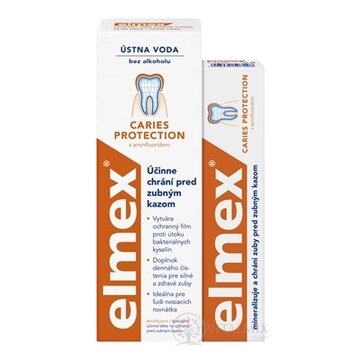 ELMEX CARIES PROTECTION SADA ÚSTNEJ HYGIENY (1+1) zubná pasta 75 ml + ústna voda 400 ml, 1x1 set obrázok