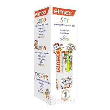 ELMEX DETSKÁ SADA - ZUBNÁ PASTA + KEFKA + POHÁRIK zubná pasta CP 50 ml + zubná kefka 1 ks + POHÁRIK zadarmo, pre deti od 3 do 6 rokov, 1x1 set obrázok