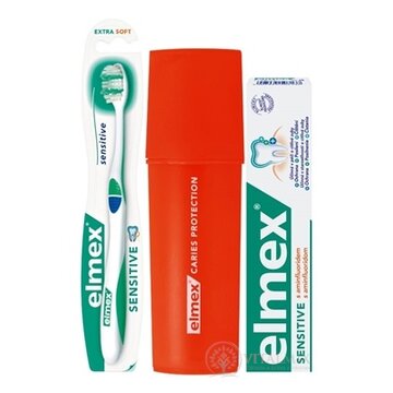 ELMEX SENSITIVE SADA S PÚZDROM zubná pasta 75 ml + zubná kefka 1 ks + puzdro ZDARMA, 1x1 set obrázok