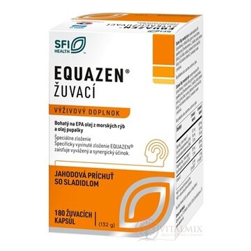 EQUAZEN žuvacie cps s jahodovou príchuťou (EPA olej z rýb a olej pupalky)1x180 ks obrázok