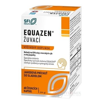 EQUAZEN žuvacie cps s jahodovou príchuťou (EPA olej z rýb a olej pupalky)1x60 ks obrázok