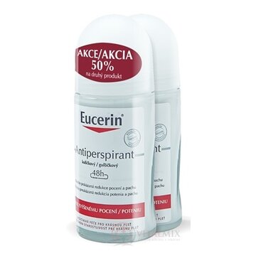 Eucerin Deo Guličkový antiperspirant roll on 2x50 ml (-50% na druhý produkt, akcia 2023) 1x1 set obrázok