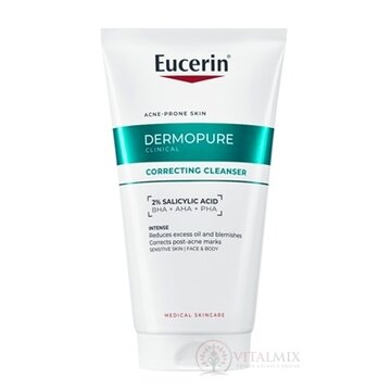 Eucerin DERMOPURE CLINICAL Exfoliačný čistiaci gél pleť so sklonom k akné, na tvár a telo 1x150 ml obrázok