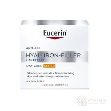 Eucerin HYALURON-FILLER+3xEFFECT Denný krém SPF30 všetky typy pleti, anti-age, dóza 1x50 ml obrázok