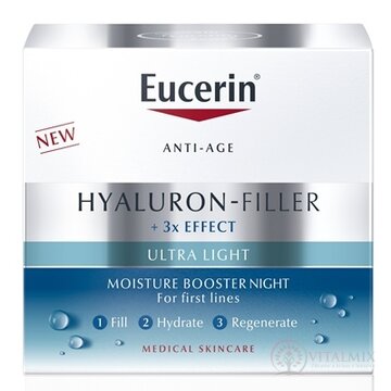 Eucerin HYALURON 3xEFFECT Nočný Hydratačný Booster anti-age, ultra ľahký 1x50 ml obrázok
