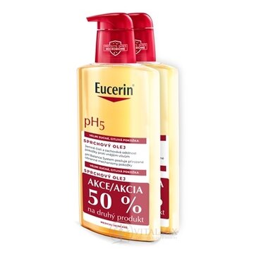 Eucerin pH5 Sprchový olej citlivá, veľmi suchá pokožka (-50% na druhý výrobok) (inov.2024) 2x400 ml obrázok