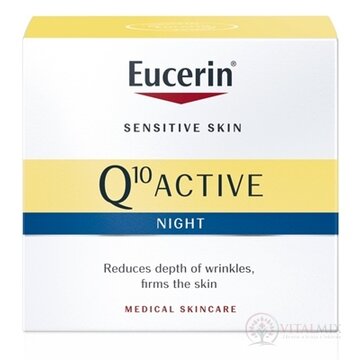 Eucerin Q10 ACTIVE nočný krém proti vráskam regeneračný na citlivú pokožku 1x50 ml obrázok