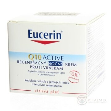 Eucerin Q10 ACTIVE nočný krém proti vráskam regeneračný na citlivú pokožku 1x50 ml obrázok