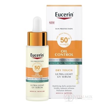 Eucerin SUN OIL CONTROL UV-SERUM SPF 50+ na tvár, na opaľovanie 1x30 ml obrázok