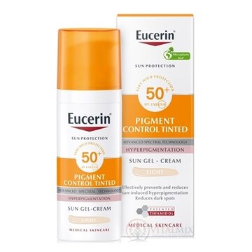 Eucerin SUN PIGMENT CONTROL TINTED SPF50+ LIGHT emulzia na opaľovanie s depigmentačným účinkom, svetlá 1x50 ml obrázok