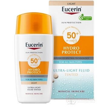 Eucerin SUN Ultra ľahký FLUID SPF 50+ svetlý, na tvár, na opaľovanie 1x50 ml obrázok