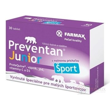 FARMAX Preventan Junior Šport tbl s malinovou príchuťou 1x30 ks obrázok