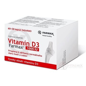 FARMAX Vitamín D3 1000 IU cps 60+30 zadarmo (90 ks) obrázok