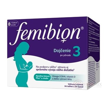 Femibion 3 Dojčenie tbl 56 + cps 56 (kys. listová + cholín + DHA + vitamíny + minerály) 1x112 ks obrázok