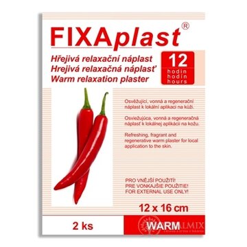 FIXAplast WARM Hrejivá relaxačná náplasť 12x16 cm, 1x2 ks obrázok
