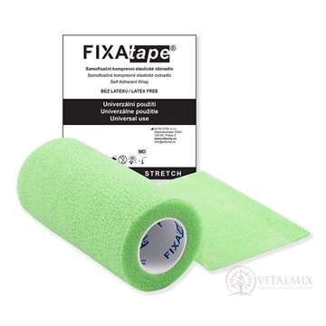 FIXAtape STRETCH Samofixačné elastické ovínadlo kompresné, bez latexu, farba fluorescentná zelená, 10cm x 450cm, 1x1 ks obrázok