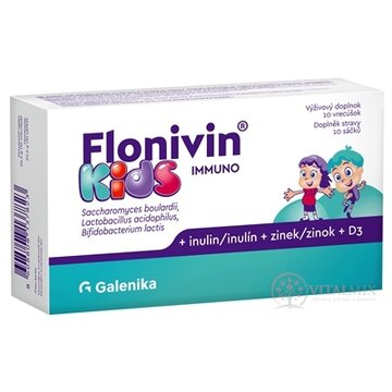 Flonivin KIDS IMMUNO prášok (prospešné baktérie + inulín + zinok + D3) vrecúška 1x10 ks obrázok