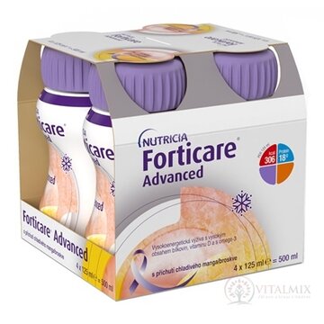 Forticare Advanced s príchuťou chladivého manga/broskyne 4x125 ml (500 ml) obrázok