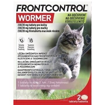FRONTCONTROL WORMER 230/20 mg na odčervenie, tablety pre mačky 1x2 ks obrázok