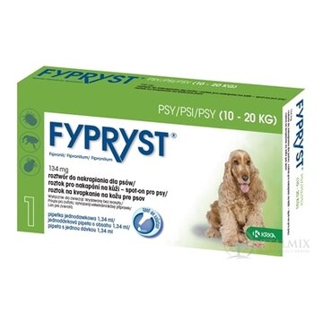 FYPRYST 134 mg PSY 10-20 KG roztok na kvapkanie na kožu pre psov (pipeta) 1x1,34 ml obrázok