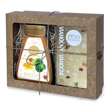 FYTO Darčeková kazeta Vianoce Vianočný čaj porciovaný 20 vreciek + med s limetkou 250 g, 1x1 set obrázok