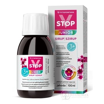 fytofontana V-STOP JUNIOR sirup s príchuťou jahody (od 3 rokov) 1x100 ml obrázok