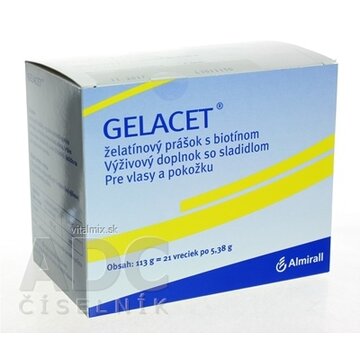GELACET želatínový prášok s biotínom (inov. s glykozidmy steviolu), vrecúška 1x21 ks obrázok