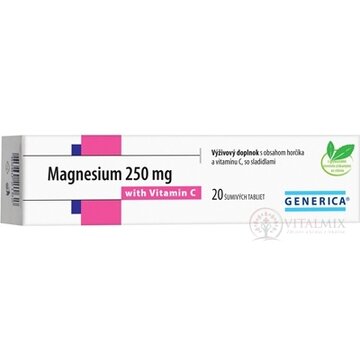 GENERICA Magnesium 250 mg + Vitamin C tbl eff 1x20 ks obrázok