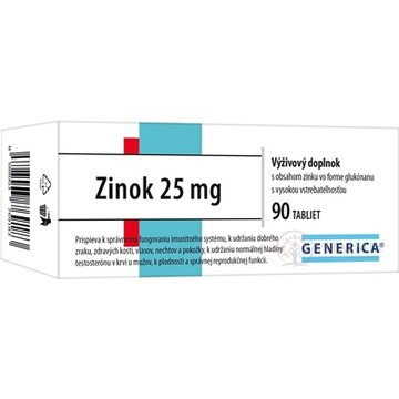 GENERICA Zinok 25 mg tbl 1x90 ks obrázok