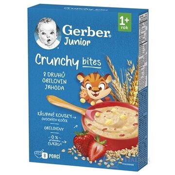 Gerber Junior Nemliečna kaša s chrumkavými kúskami jahodová (od ukonč.1. roka) 1x200 g obrázok