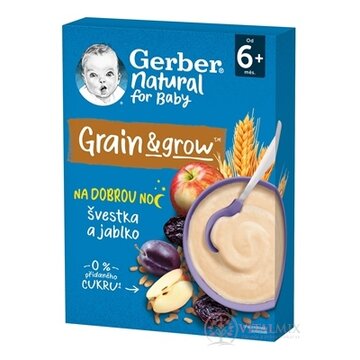 Gerber Natural Mliečna KAŠA Pšenično-ovsená jablko a slivka (od ukonč. 6. mesiaca) 1x220 g obrázok