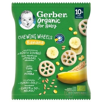 Gerber Organic Chrumkavé kolieska banánové (od ukonč. 10. mesiaca) 1x28 g obrázok