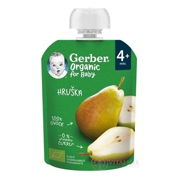 Gerber Organic Kapsička Hruška bio ovocná desiata (od ukonč. 4. mesiaca) 1x90 g obrázok