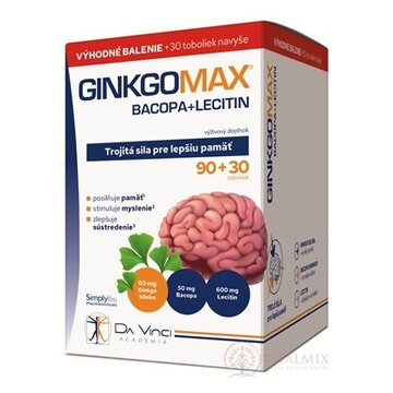 GINKGOMAX+BACOPA+LECITÍN - DA VINCI cps 90 + 30 zadarmo, 1x120 ks obrázok