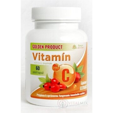 GOLDEN PRODUCT Vitamín C 500 mg + šípkový extrakt cps 1x60 ks obrázok