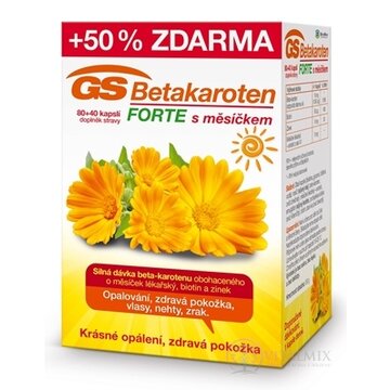 GS Betakarotén FORTE s nechtíkom cps 80+40 50% zadarmo (120 ks) obrázok