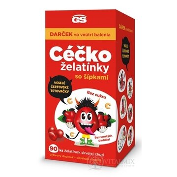 GS CÉČKO želatínky Darček vitamín C so šípkami (+ tetovačky zadarmo) 1x90 ks obrázok
