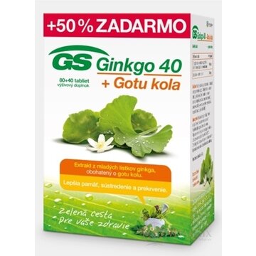 GS Ginkgo 40 + Gotu kola tbl 80+40 zadarmo (120 ks) obrázok