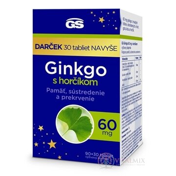 GS Ginkgo 60 mg s horčíkom darček 2023 tbl 90+30 navyše (120 ks) obrázok
