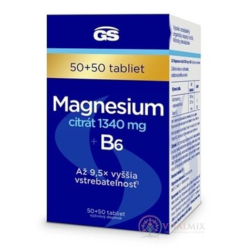 GS Magnesium citrát 1340 mg + B6 tbl 50+50 (100 ks) obrázok