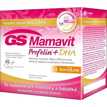 GS Mamavit Prefolin + DHA tbl 30 + cps 30 (inov. 2016) (60 ks), 1x1 set obrázok