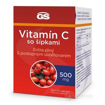 GS Vitamín C 500 mg so šípkami tbl 50+10 (inov.2023) (60 ks) obrázok